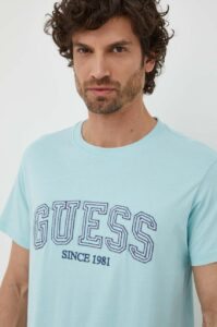 Bavlněné tričko Guess s aplikací