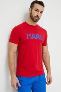 Bavlněné tričko Karl Lagerfeld červená