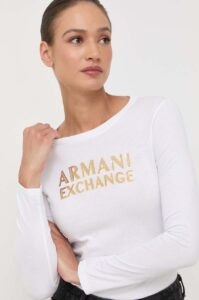 Bavlněné tričko s dlouhým rukávem Armani