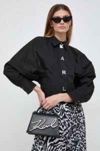 Bavlněná košile Karl Lagerfeld černá barva