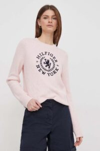Bavlněný svetr Tommy Hilfiger růžová