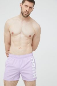 Plavkové šortky HUGO fialová