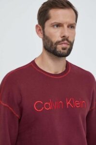 Bavlněná mikina Calvin Klein Underwear vínová