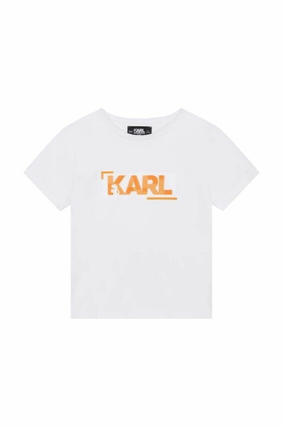 Dětské bavlněné tričko Karl Lagerfeld bílá