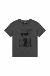 Dětské bavlněné tričko Karl Lagerfeld šedá