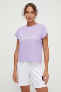 Bavlněné tričko Dkny fialová