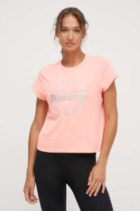 Bavlněné tričko Dkny růžová