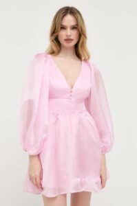 Šaty Bardot růžová barva
