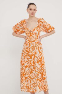 Bavlněné šaty Billabong oranžová