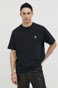 Bavlněné tričko Abercrombie & Fitch černá