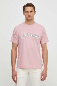 Bavlněné tričko Pepe Jeans růžová