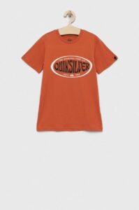 Dětské bavlněné tričko Quiksilver oranžová