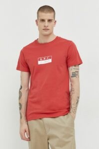 Bavlněné tričko Solid červená barva