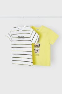 Dětské bavlněné tričko Mayoral 2-pack žlutá
