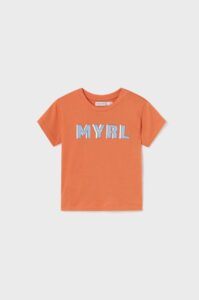 Dětské bavlněné tričko Mayoral oranžová