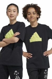Dětské bavlněné tričko adidas černá