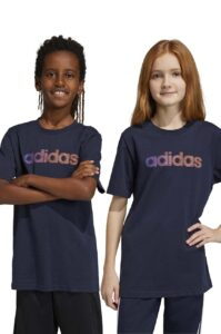 Dětské bavlněné tričko adidas tmavomodrá