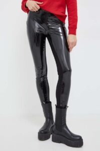 Latexové kalhoty Karl Lagerfeld černá
