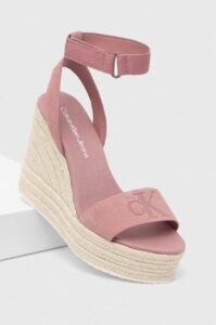 Semišové sandály Calvin Klein Jeans WEDGE SANDAL SU