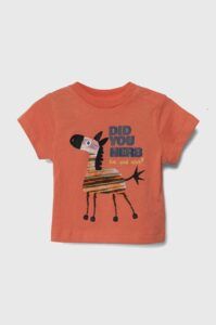 Bavlněné dětské tričko zippy oranžová