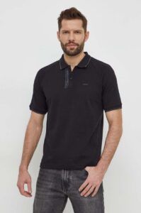 Bavlněné polo tričko Calvin Klein černá