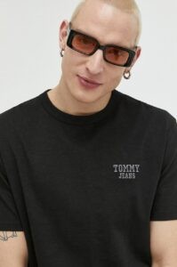 Bavlněné tričko Tommy Jeans černá