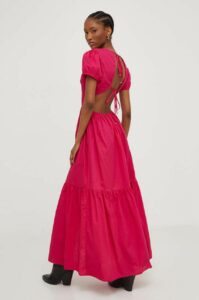 Bavlněné šaty Answear Lab růžová