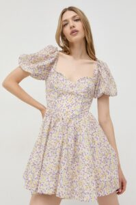 Bavlněné šaty Bardot fialová