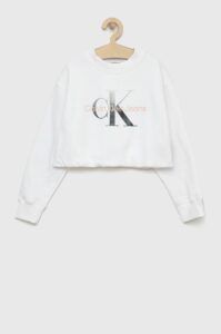 Dětská mikina Calvin Klein Jeans bílá