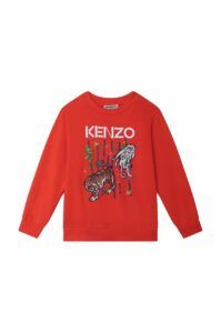 Dětská bavlněná mikina Kenzo Kids červená