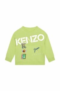 Dětská bavlněná mikina Kenzo Kids zelená