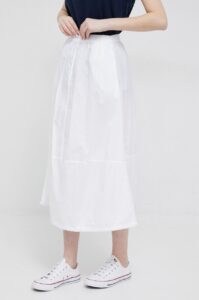 Bavlněná sukně Deha bílá barva