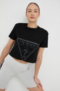 Bavlněné tričko Guess ADELE černá
