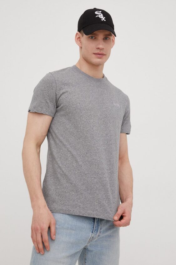 Bavlněné tričko Superdry šedá
