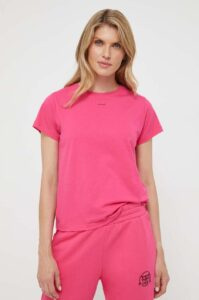 Bavlněné tričko Pinko růžová