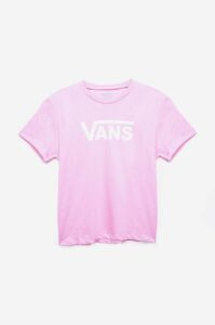 Dětské bavlněné tričko Vans růžová