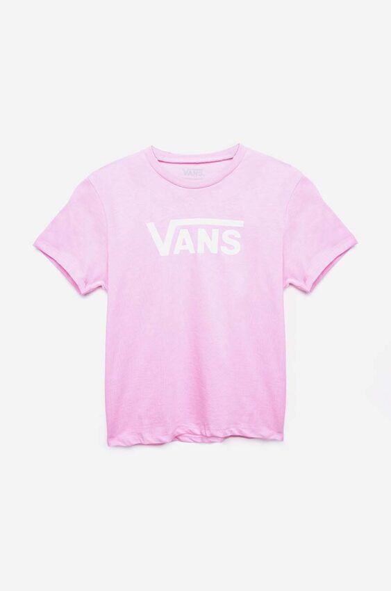 Dětské bavlněné tričko Vans růžová