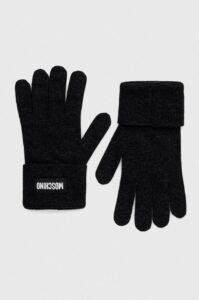 Kašmírové rukavice Moschino černá