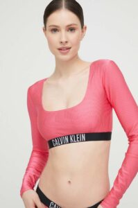 Plavkový top Calvin Klein fialová