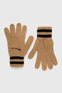 Vlněné rukavice Moschino béžová
