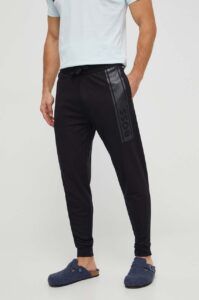 Bavlněné kalhoty BOSS černá barva