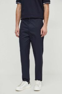 Bavlněné kalhoty Armani Exchange tmavomodrá barva