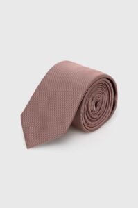 Hedvábná kravata HUGO béžová