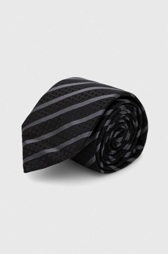 Hedvábná kravata HUGO černá