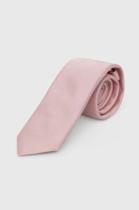 Hedvábná kravata HUGO růžová