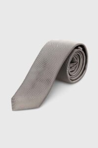 Hedvábná kravata HUGO šedá