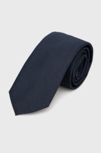 Hedvábná kravata HUGO tmavomodrá