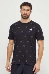 Bavlněné tričko adidas černá
