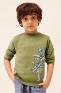 Dětský bavlněný svetr Mayoral zelená