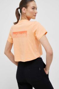 Bavlněné tričko Columbia oranžová
